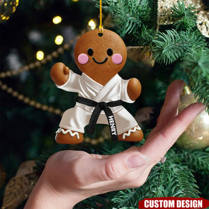 Personalized Ginger Black Belt Ornament - Gift For Jiu-Jitsu,Karate Lovers