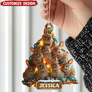 Personalized Bunny Christmas Ornament Gift for Bunny Lover-2024 New Release