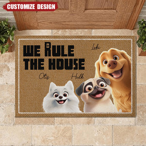 We Rule The House - Personalized Doormat-Gift For Dog Lovers