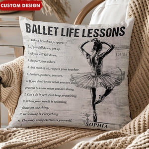 Personalized Ballet Life Lessons Pillow-Gift For Ballet Lovers