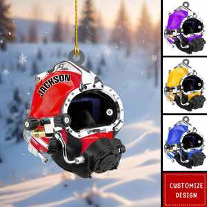 Personalized Scuba Diving Helmet Ornament-Gift for Scuba Diver-2024 New Release