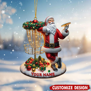 Personalized Disc Golf Santa Christmas Ornament Gift For Disc Golf Lovers-2024 New Release