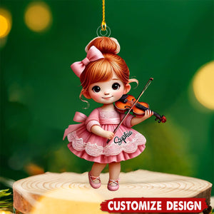 Personalized Girl Violin Christmas Ornament Gift For Violin Lovers-2024 New Release