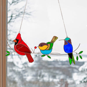 Stained Glass Humming Bird Suncatcher - Gift For Bird Lovers