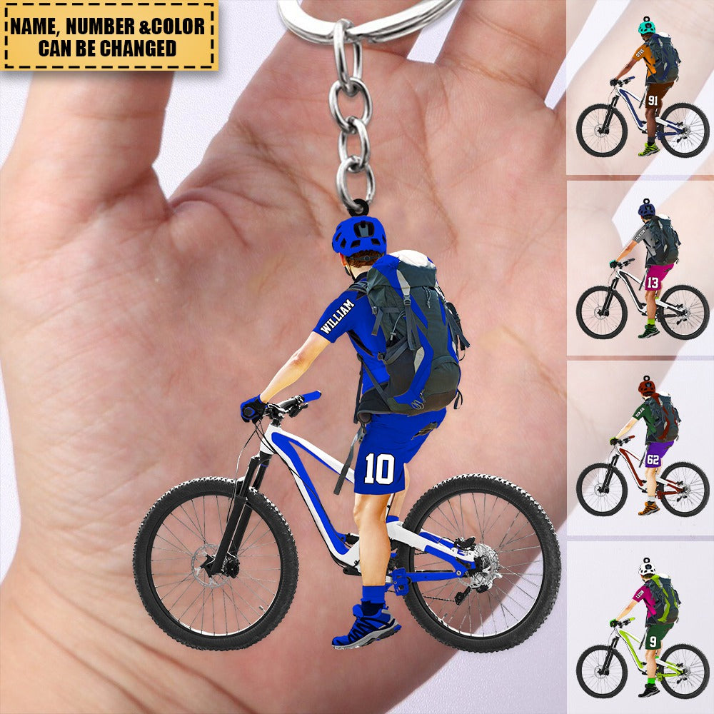 Personalized Apperance And Name  Acrylic Keychain-Gift For Cycling Lovers