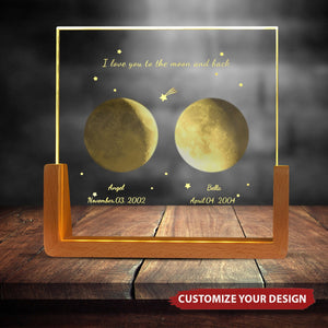 Personalized Moon Phase Night Light,The Night We Met Anniversary Couple Gift