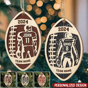 2024 New Release Custom Football Player-Personalized Wooden Ornament-Football Fan Gift