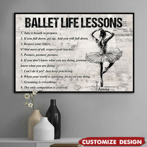 Personalized Ballet Life Lessons Poster-Gift For Ballet Lovers