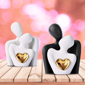 Mini Couple With Heart Statue, Anniversary Gift For Couple