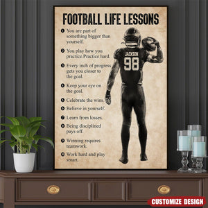 Personalized Football Life Lessons Poster- Gift For Football Lovers