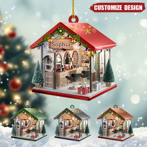 2024 New Release Personalized Hair Salon Christmas Acrylic Ornament - Gift For Hairdresser