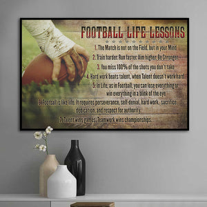 American Football Life Lessons Poster- Gift For American Football Lovers