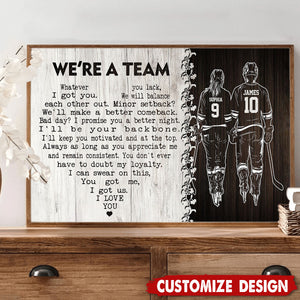 We're A Team-Personalized Romantic Hockey Couple Poster-Gift For Hockey-Loving Couple