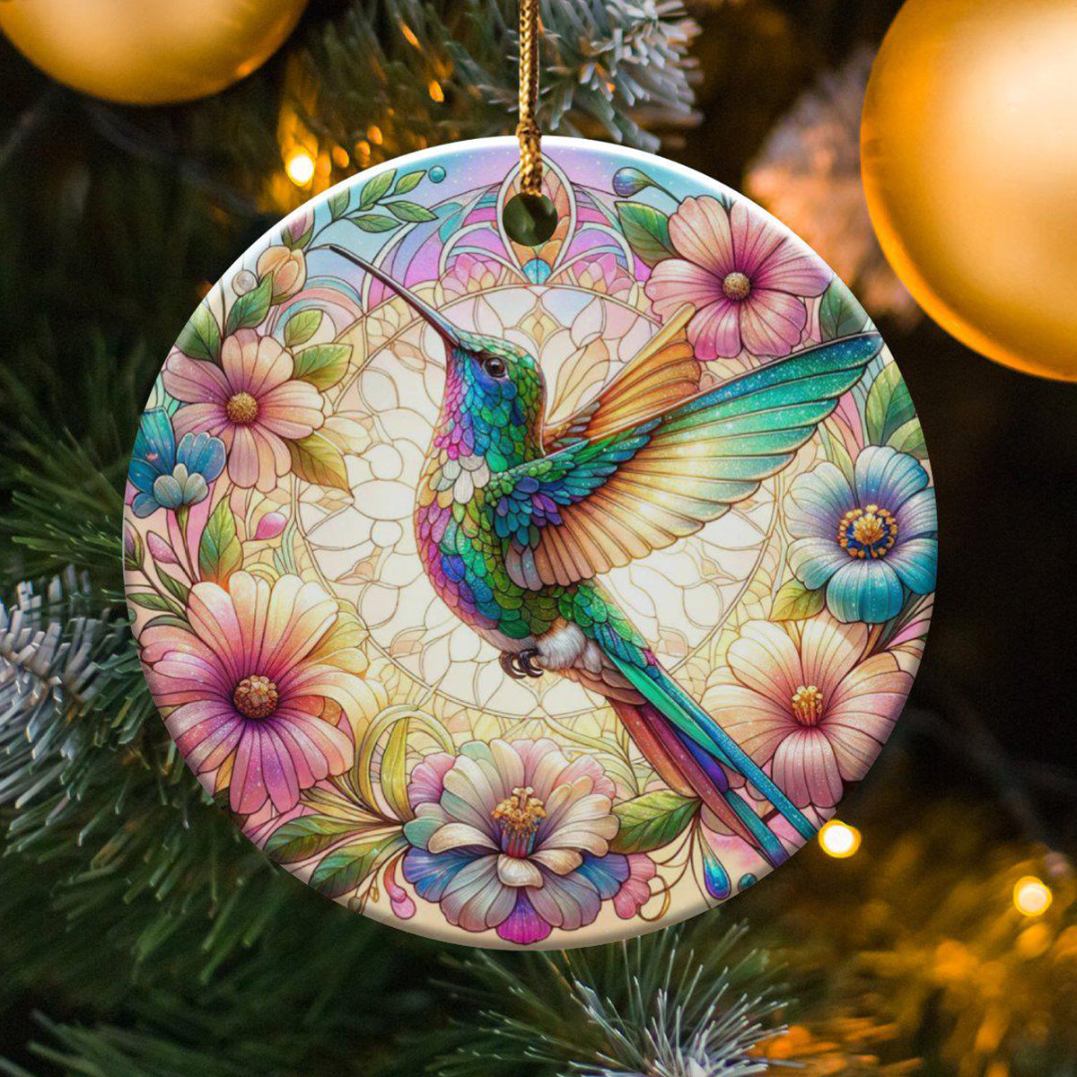 Hummingbird Floral Wall Art Ceramics Ornament - Gift For Bird Lovers - 2024 New Release