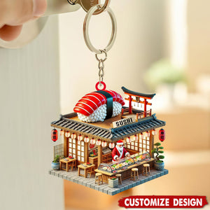 Personalized Sushi Shop Keychain-Gift for Sushi Lovers