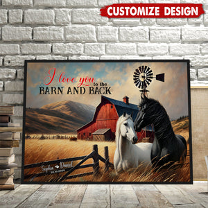 Personalized Gifts For Couple Poster, Horse Couple I Love You To The Barn