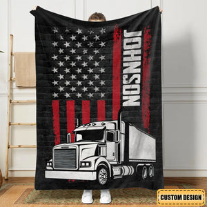 Personalized Trucker Blanket-Gift For Truck Drivers