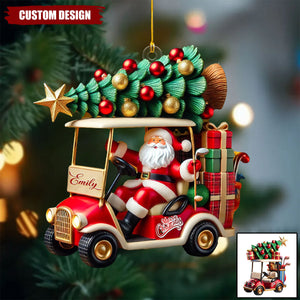 Personalized Santa In Golf Cart Christmas Ornament-Gift for Golf Lovers-2024 New Release