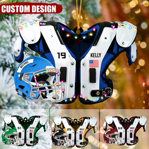 Personalized American Football Christmas Ornament - Gift For American Player