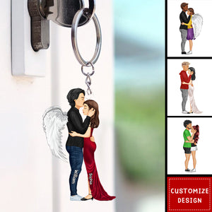 New-Personalized Hugging Couple Keychain - Gift For Couple