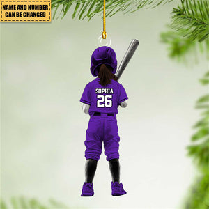 Personalized Girl Softball Ornament - Gift For Softball Lovers - 2024 New Release