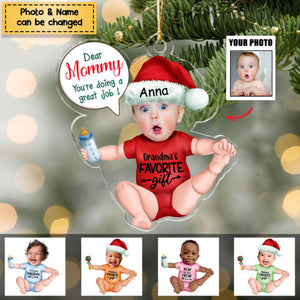 2024 New Release - Personalized Custom Acrylic Ornament from Photo - Baby Onesie - My First Christmas