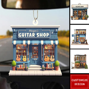 Personalized Guitar Shop Car Ornament-Gift For Guitar Lover