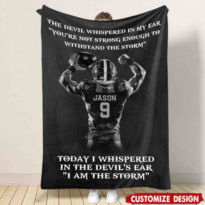 I Am The Storm - Personalized Football Boys Blanket - Gift For Football Lovers