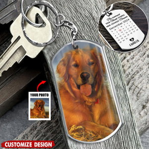 Custom Photo A Loyal Heart Never Fades-Memorial Personalized Keychain-Gift For Pet Lover