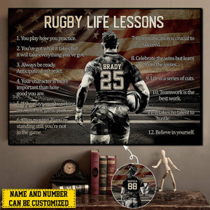 Personalized Rugby Life Lessons Poster-Gift For Rugby Lover