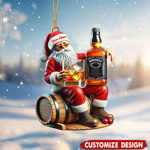 Personalized Whiskey Santa Christmas Ornament Gift For Whiskey Lovers-2024 New Release