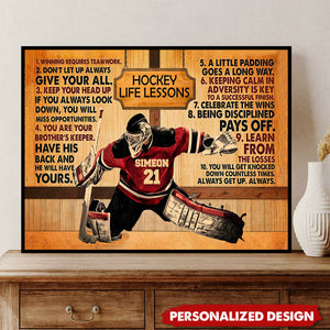 Hockey Life Lessons-Personalized Poster-Gifts For Son Hockey Lovers