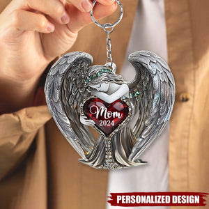 Angel Wings-Personalized Memorial Keychain-Gift For Friend Or Family