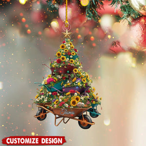 Personalized Gardening wheelbarrow Christmas tree Ornament-Gift For Plant Lovers-2024 New Release