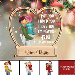 2024 New Release Christmas Couple Forever Yours - Gift For Couples - Personalized 2-Layered Mix Ornament