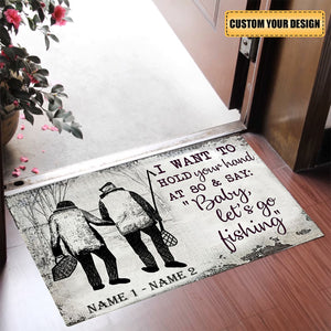 Baby, Let's Go Fishing Doormat - Gift For Couple, Fishing Lovers