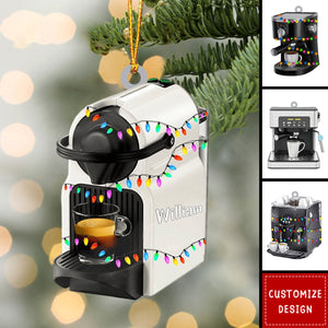 Personalized Coffee Machine Christmas Ornament Gift For Coffee Lovers - 2024 New Release