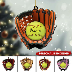 Personalized Softball Gloves Ornament-Gift For Softball Lover-2024 New Release