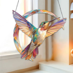 Colorful Hummingbird Window Hanging Ornament Suncatcher