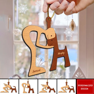 Man Woman And Dog Cat-Personalized Wooden Ornament-Christmas Gift For Dog Lovers, Cat Lovers-2024 New Release