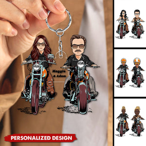 Personalized Couple Motocross Keychain