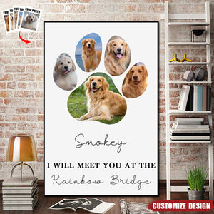 Personalized Memorial Dog Paw Photo Collage Poster