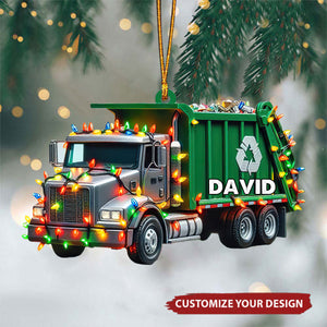 Personalized Garbage Truck Christmas Ornament - 2024 New Release