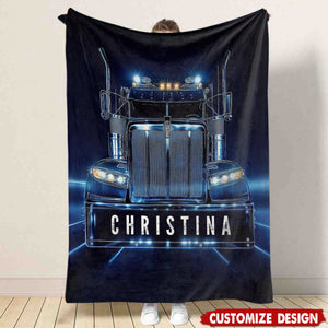 Personalized Trucker Blanket - Gift For Trucker