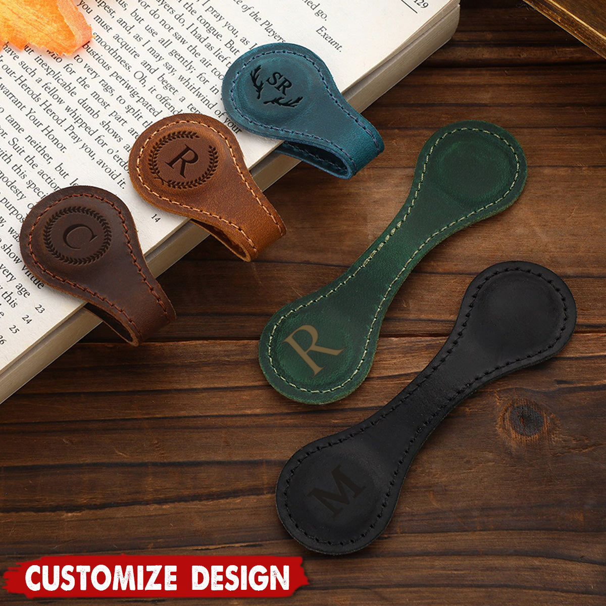 Personalized Leather Magnetic Bookmark - Reader Lover Gifts