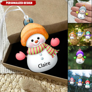 Personalized Snowman Family Christmas Ornament