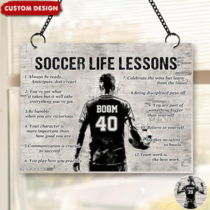 Personalized Soccer Life Lessons Suncatcher Ornament - Gift For Soccer Lovers