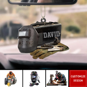 Personalized Welder Car Ornament