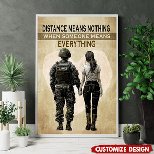 Personalized Couple Army Poster - Anniversary Gift For Wife,Husband