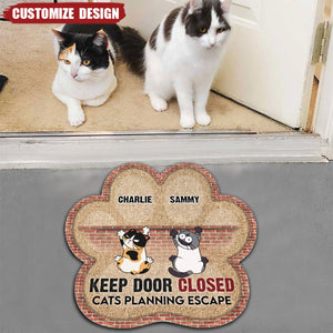 Cats Planning Escape - Personalized Doormat